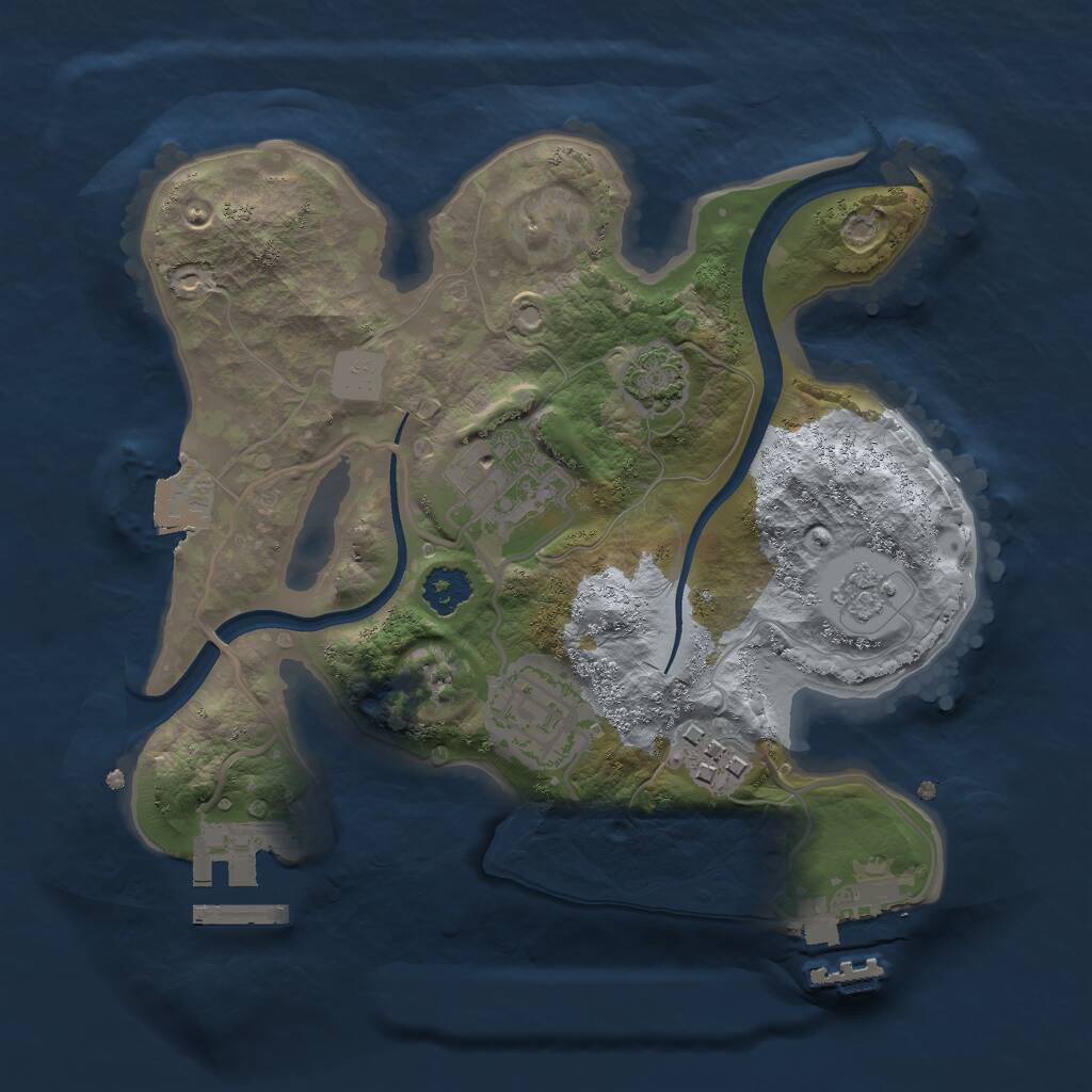 Rust Map: Procedural Map, Size: 2300, Seed: 968, 8 Monuments