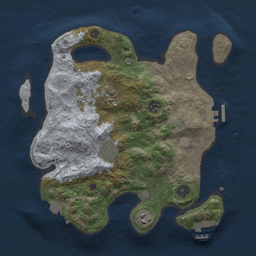 Rust Map: Procedural Map, Size: 3000, Seed: 11611515, 12 Monuments