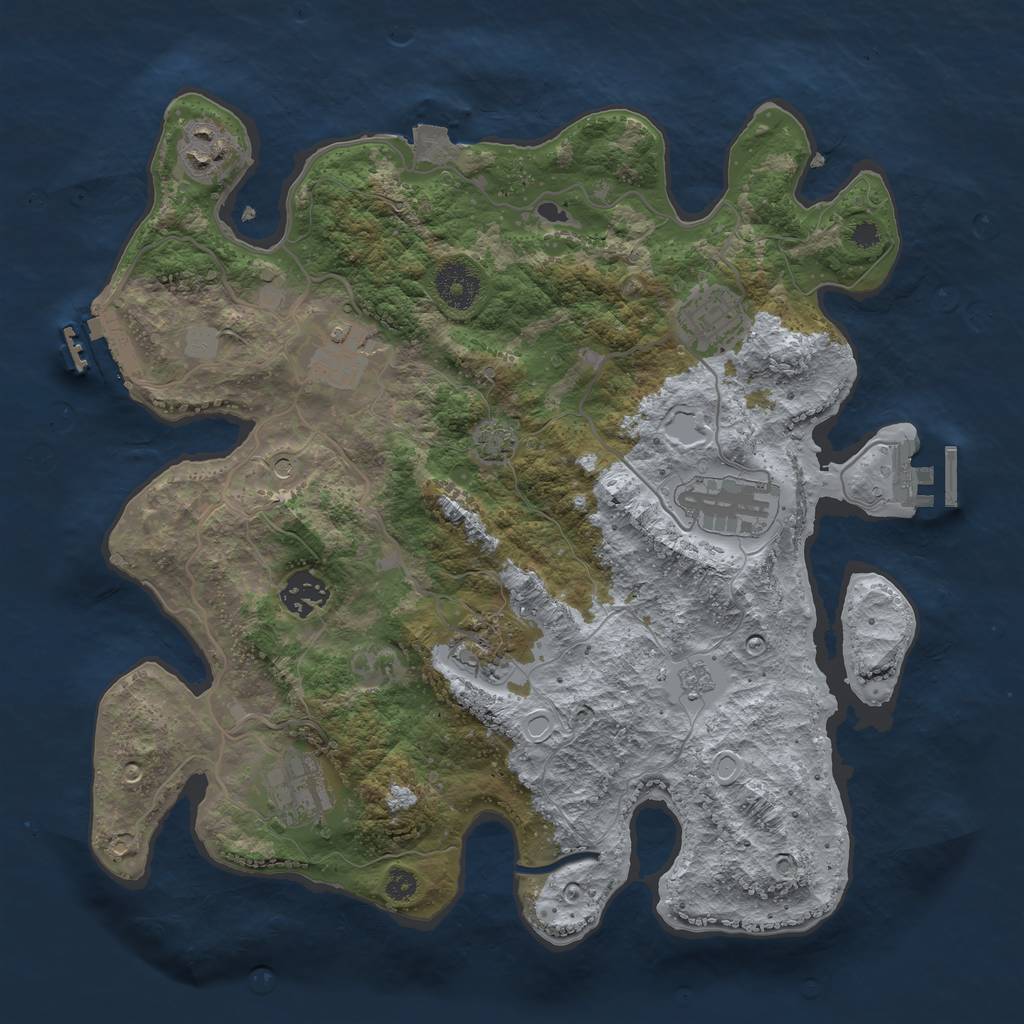 Rust Map: Procedural Map, Size: 3400, Seed: 1279982407, 15 Monuments