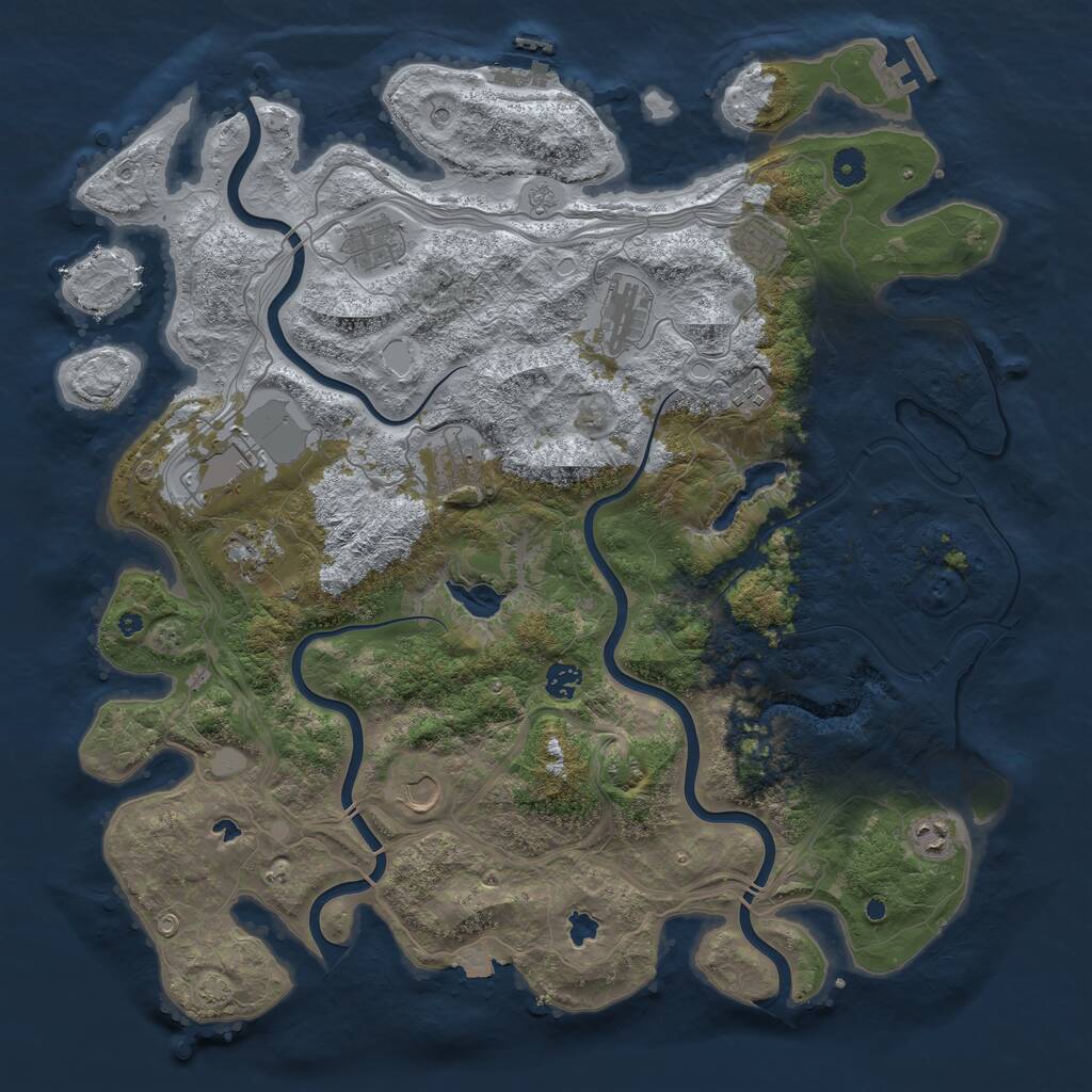 Rust Map: Procedural Map, Size: 4500, Seed: 1519312729, 16 Monuments