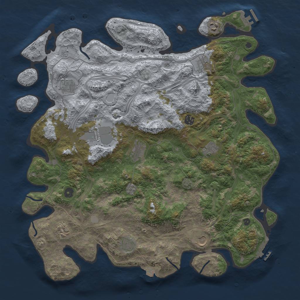 Rust Map: Procedural Map, Size: 4500, Seed: 1519312729, 19 Monuments