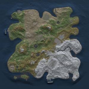 Thumbnail Rust Map: Procedural Map, Size: 3500, Seed: 1513489120, 15 Monuments