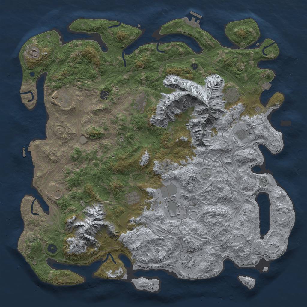 Rust Map: Procedural Map, Size: 5000, Seed: 68736629, 19 Monuments