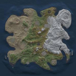 Thumbnail Rust Map: Procedural Map, Size: 3500, Seed: 1675854740, 18 Monuments