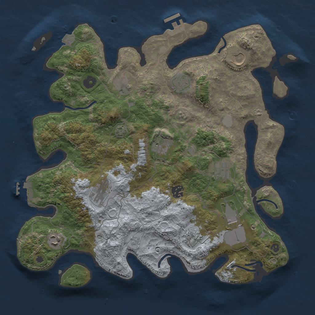 Rust Map: Procedural Map, Size: 3750, Seed: 548297, 18 Monuments