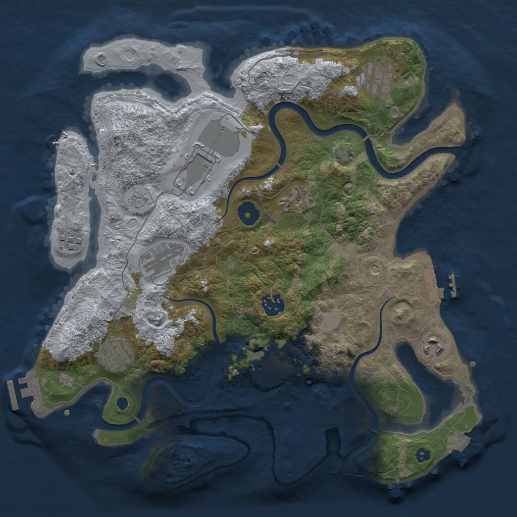Rust Map: Procedural Map, Size: 3500, Seed: 1599006456, 15 Monuments