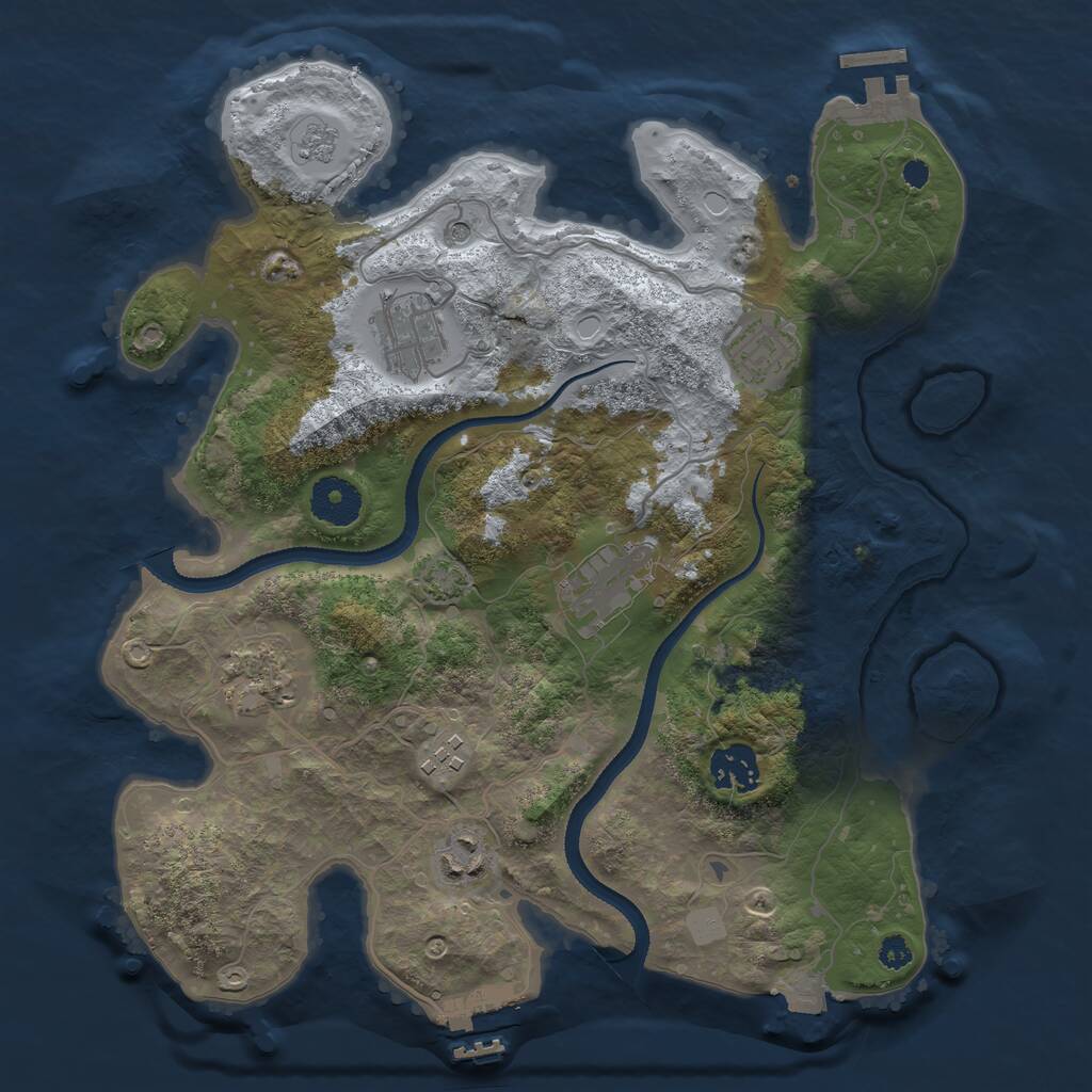 Rust Map: Procedural Map, Size: 3300, Seed: 1294690310, 13 Monuments