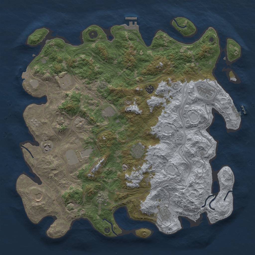 Rust Map: Procedural Map, Size: 4500, Seed: 1531239778, 19 Monuments