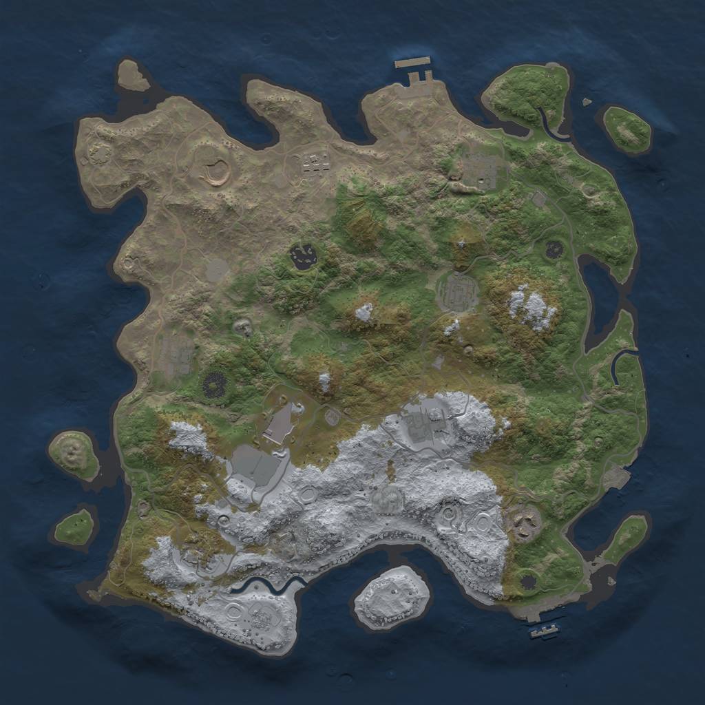 Rust Map: Procedural Map, Size: 4000, Seed: 93540149, 18 Monuments