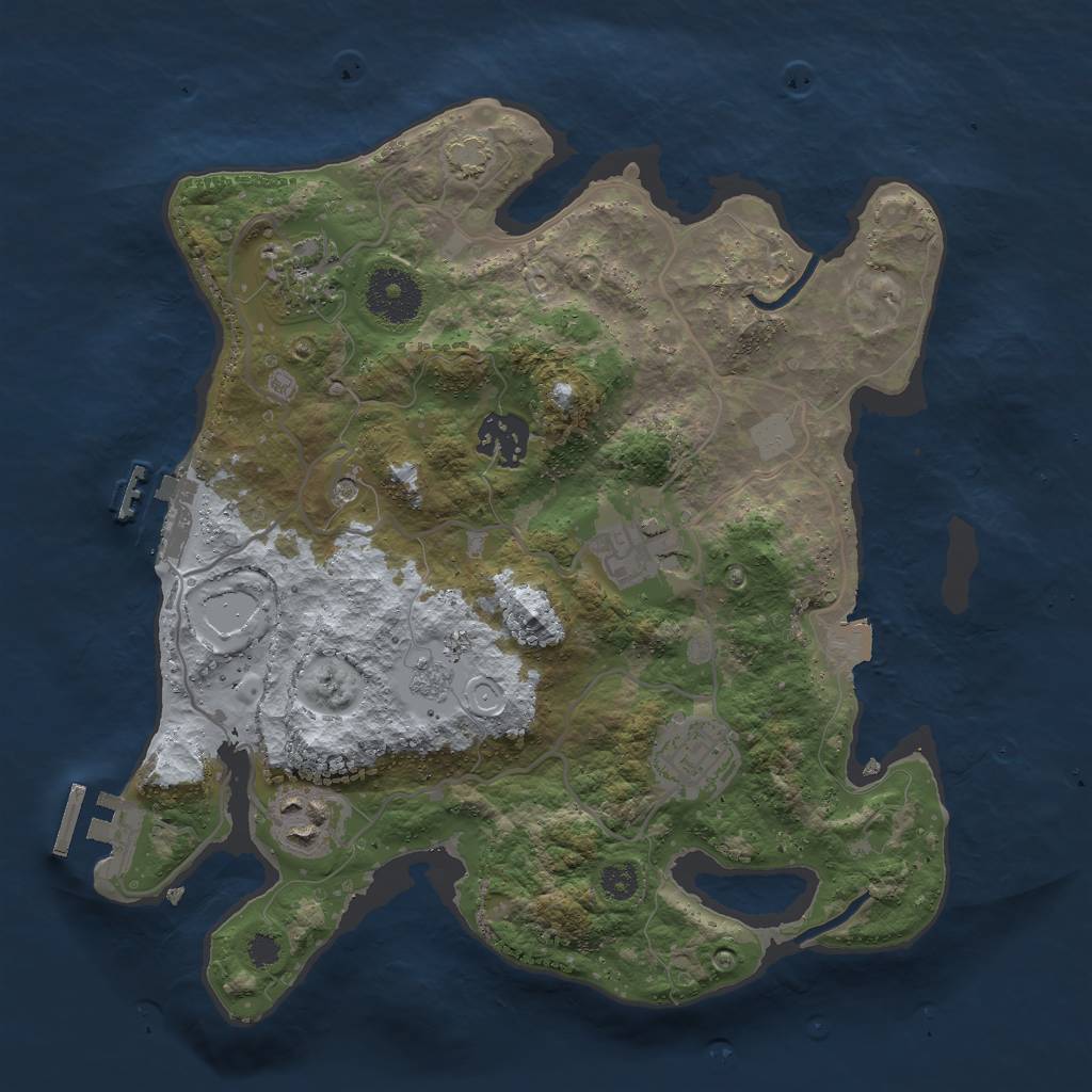 Rust Map: Procedural Map, Size: 3000, Seed: 1385551908, 13 Monuments