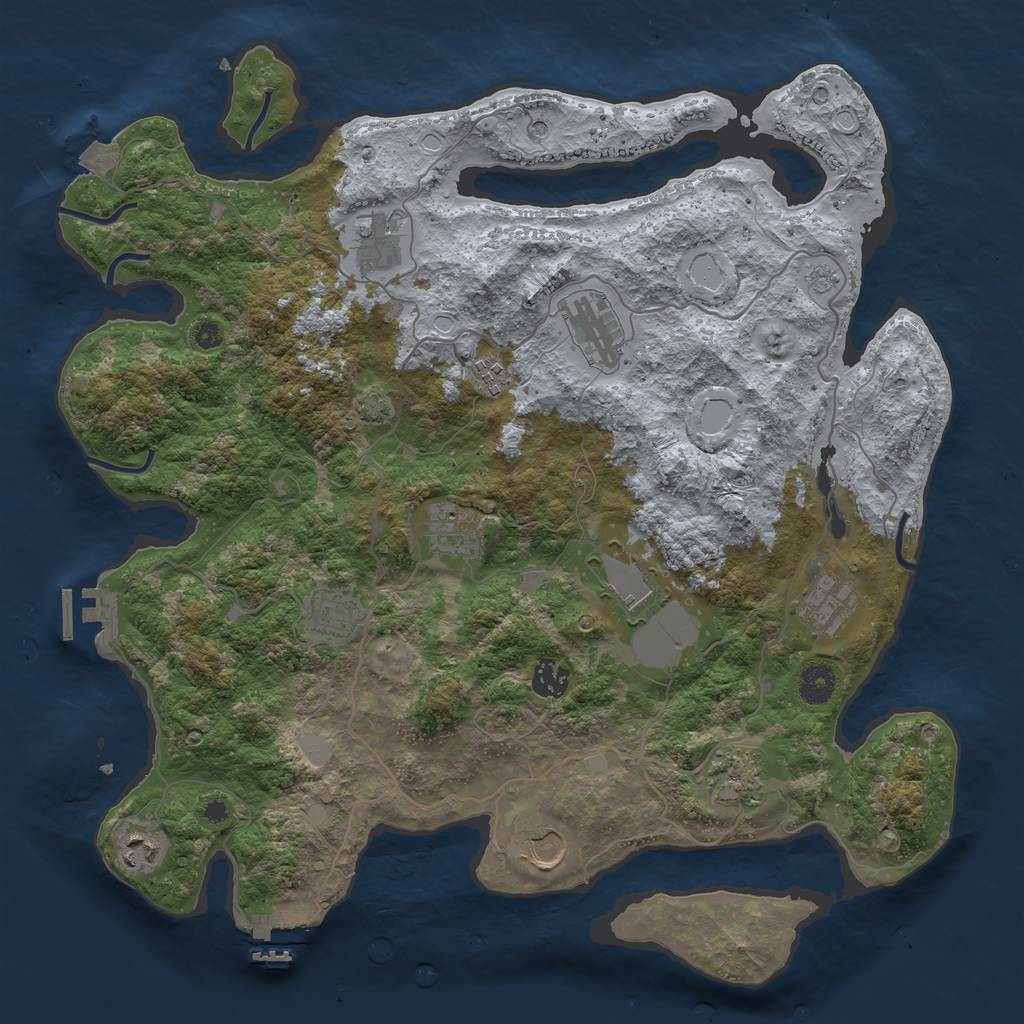 Rust Map: Procedural Map, Size: 4000, Seed: 570561740, 19 Monuments