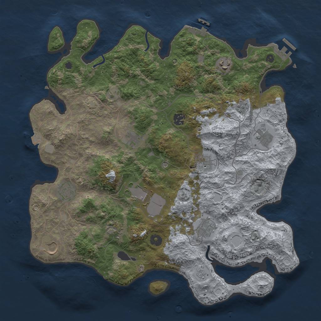 Rust Map: Procedural Map, Size: 4000, Seed: 1797038617, 19 Monuments