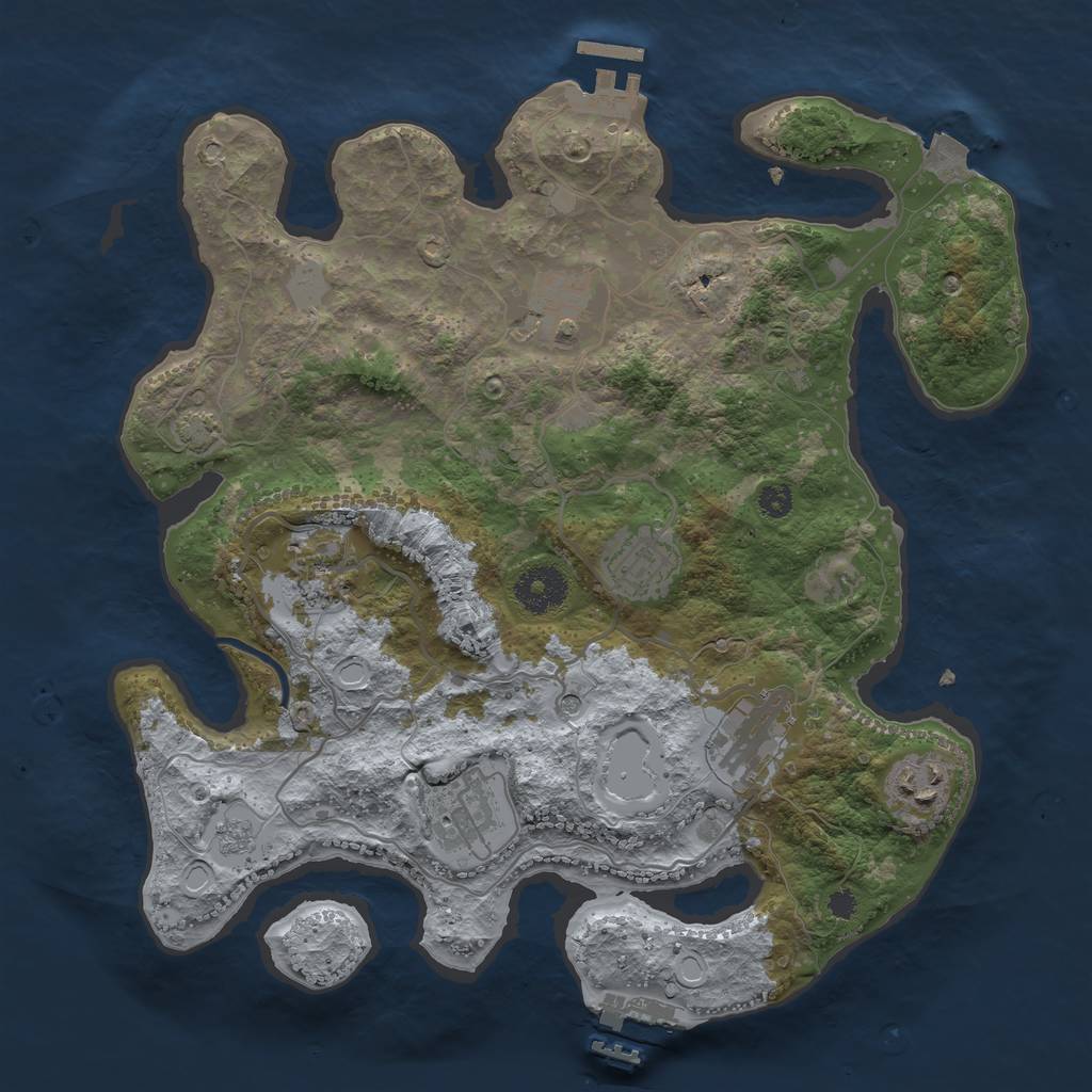 Rust Map: Procedural Map, Size: 3300, Seed: 82727142, 14 Monuments