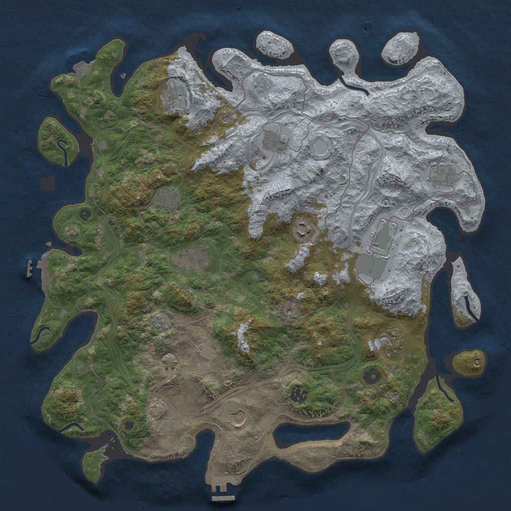 Rust Map: Procedural Map, Size: 4500, Seed: 1590825920, 19 Monuments