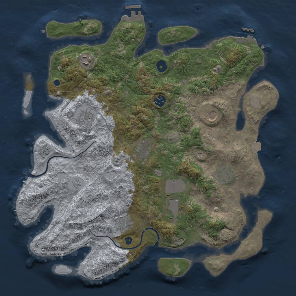 Rust Map: Procedural Map, Size: 3900, Seed: 228, 15 Monuments