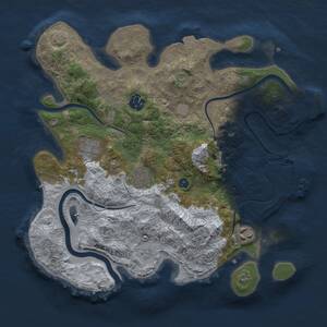 Thumbnail Rust Map: Procedural Map, Size: 3200, Seed: 1957122943, 11 Monuments