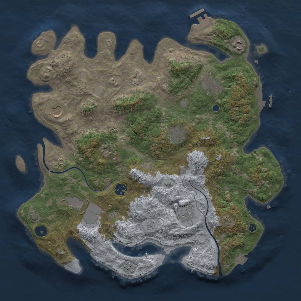 Rust Map: Procedural Map, Size: 3850, Seed: 583901946, 15 Monuments