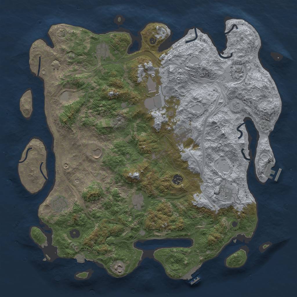 Rust Map: Procedural Map, Size: 4500, Seed: 358456232, 19 Monuments