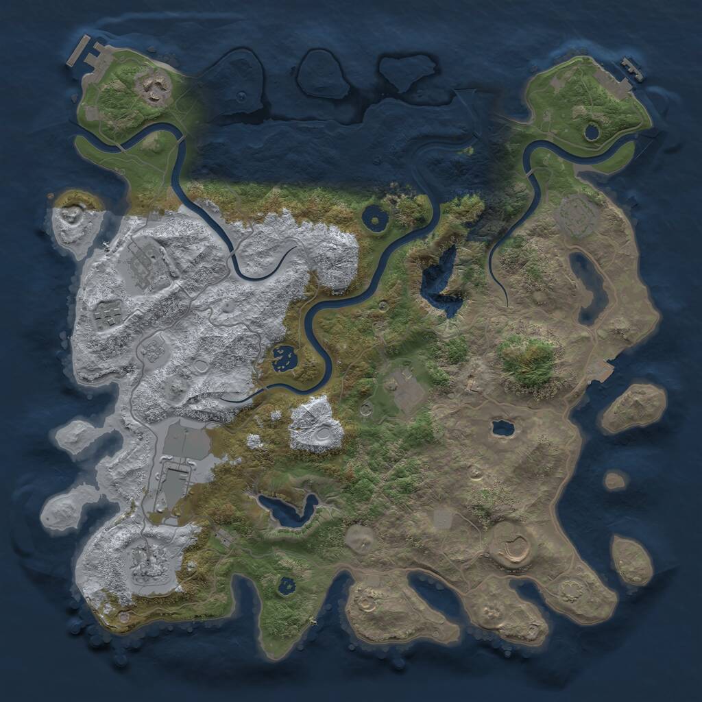 Rust Map: Procedural Map, Size: 4000, Seed: 54724182, 15 Monuments