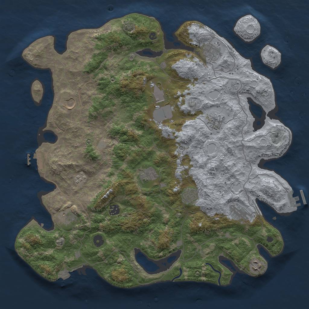 Rust Map: Procedural Map, Size: 4150, Seed: 155977, 19 Monuments