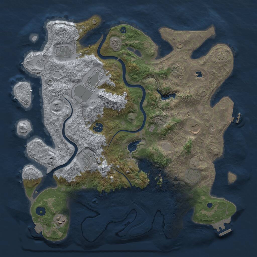 Rust Map: Procedural Map, Size: 4000, Seed: 9225644, 15 Monuments