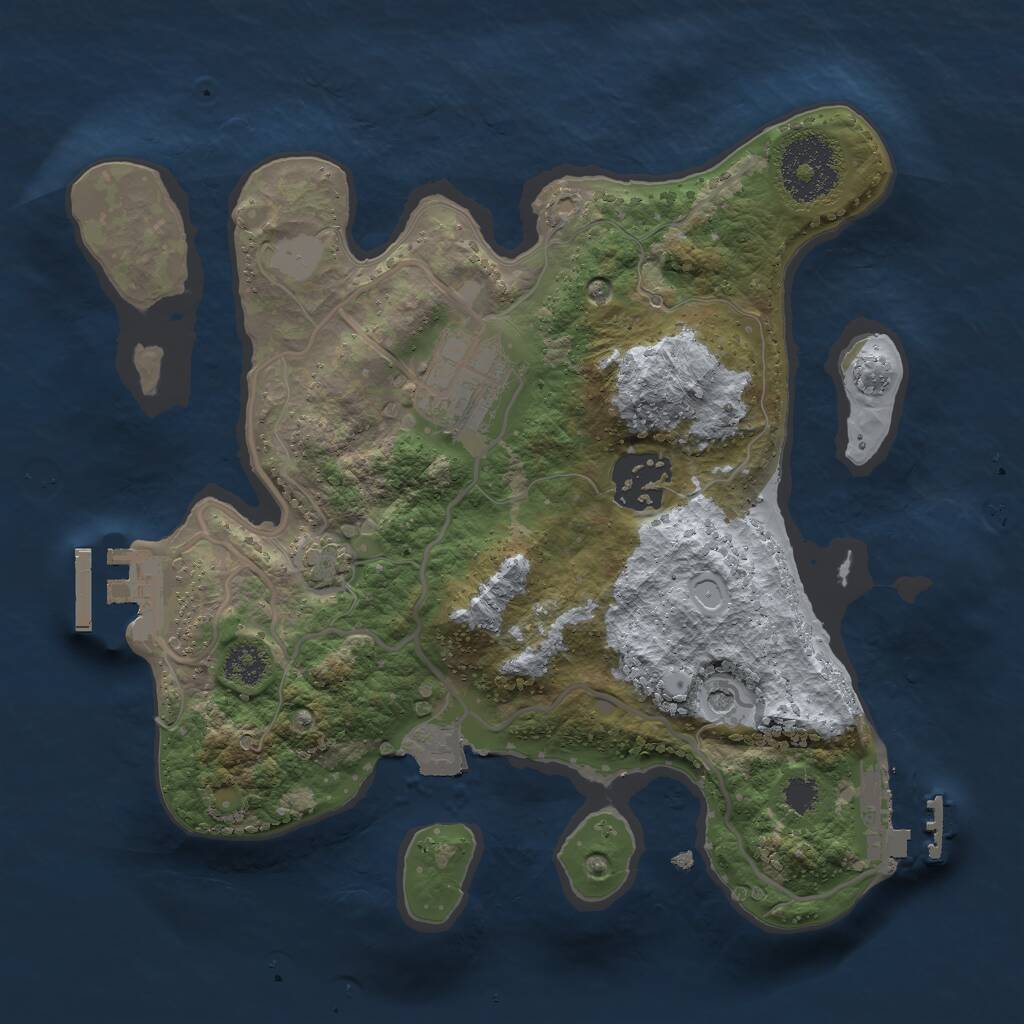 Rust Map: Procedural Map, Size: 2500, Seed: 99436857, 7 Monuments