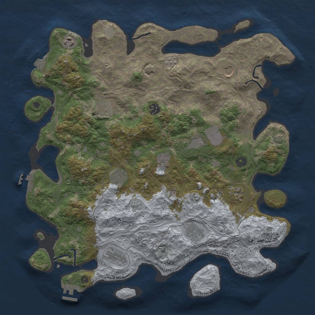 Rust Map: Procedural Map, Size: 4250, Seed: 929764940, 19 Monuments