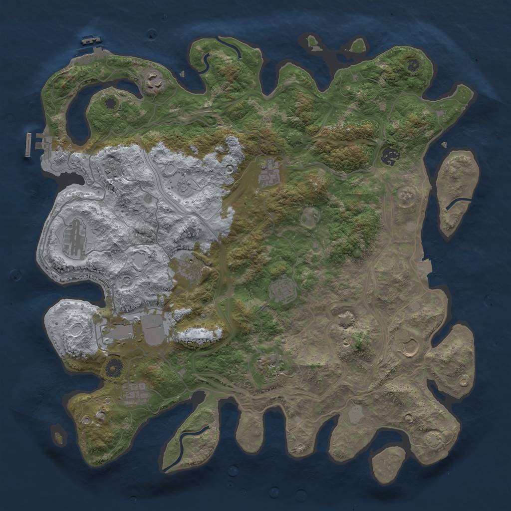 Rust Map: Procedural Map, Size: 4250, Seed: 783886282, 19 Monuments