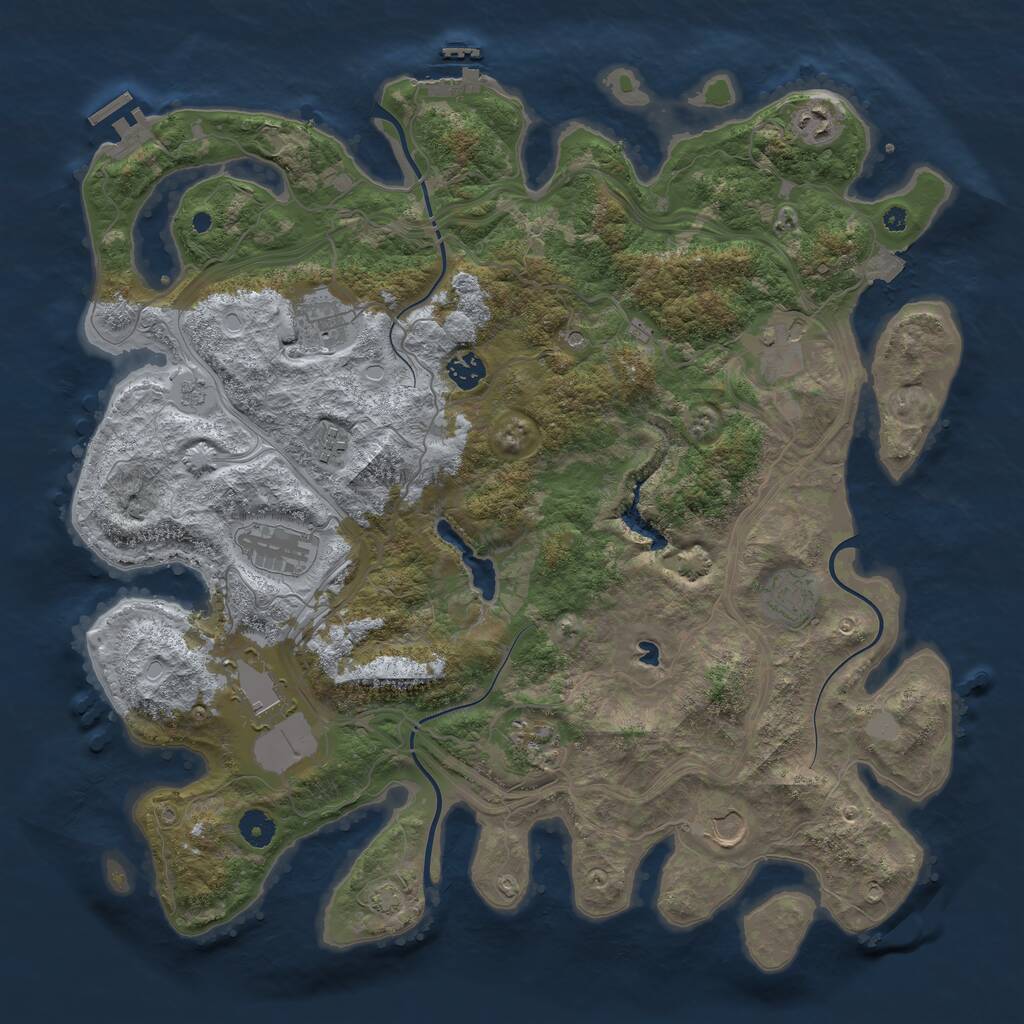 Rust Map: Procedural Map, Size: 4250, Seed: 783886282, 16 Monuments