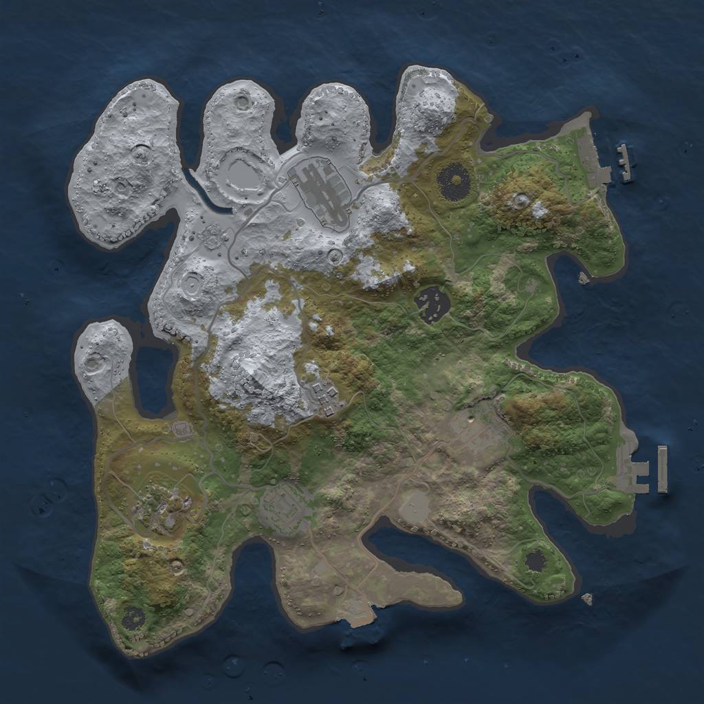 Rust Map: Procedural Map, Size: 3000, Seed: 1712423077, 12 Monuments
