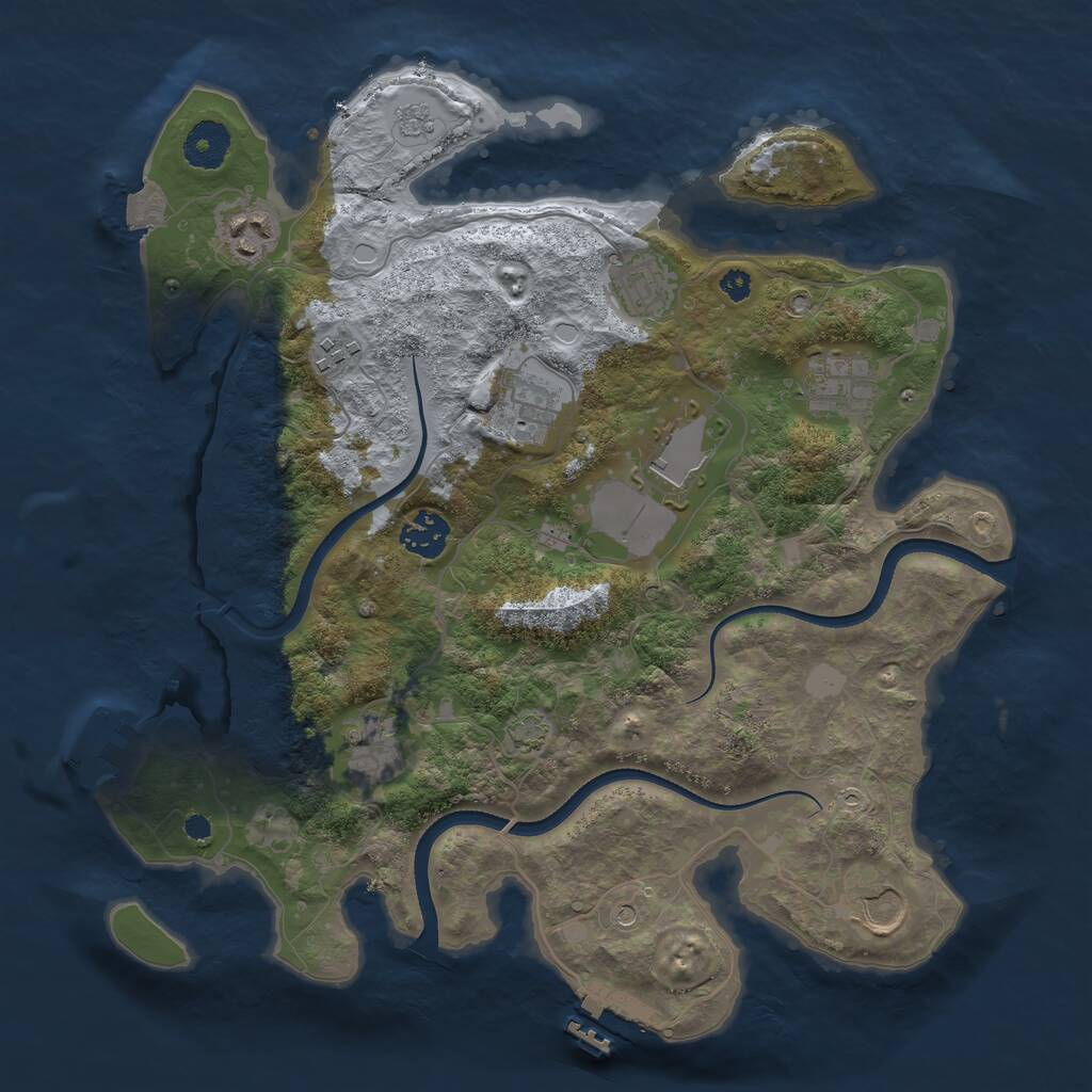 Rust Map: Procedural Map, Size: 3500, Seed: 1912989854, 15 Monuments
