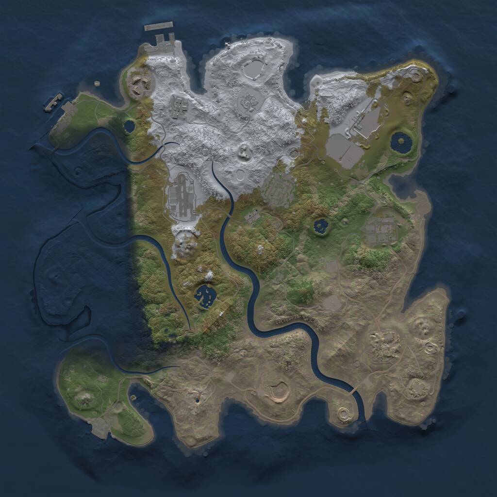 Rust Map: Procedural Map, Size: 3500, Seed: 707433326, 15 Monuments