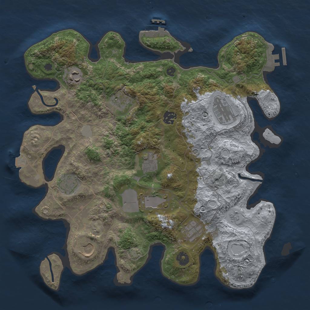 Rust Map: Procedural Map, Size: 3500, Seed: 1559370578, 17 Monuments