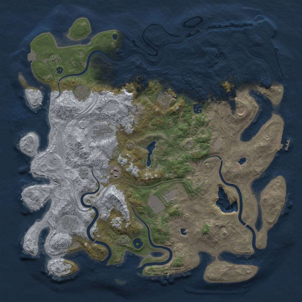 Rust Map: Procedural Map, Size: 4500, Seed: 6846854, 15 Monuments