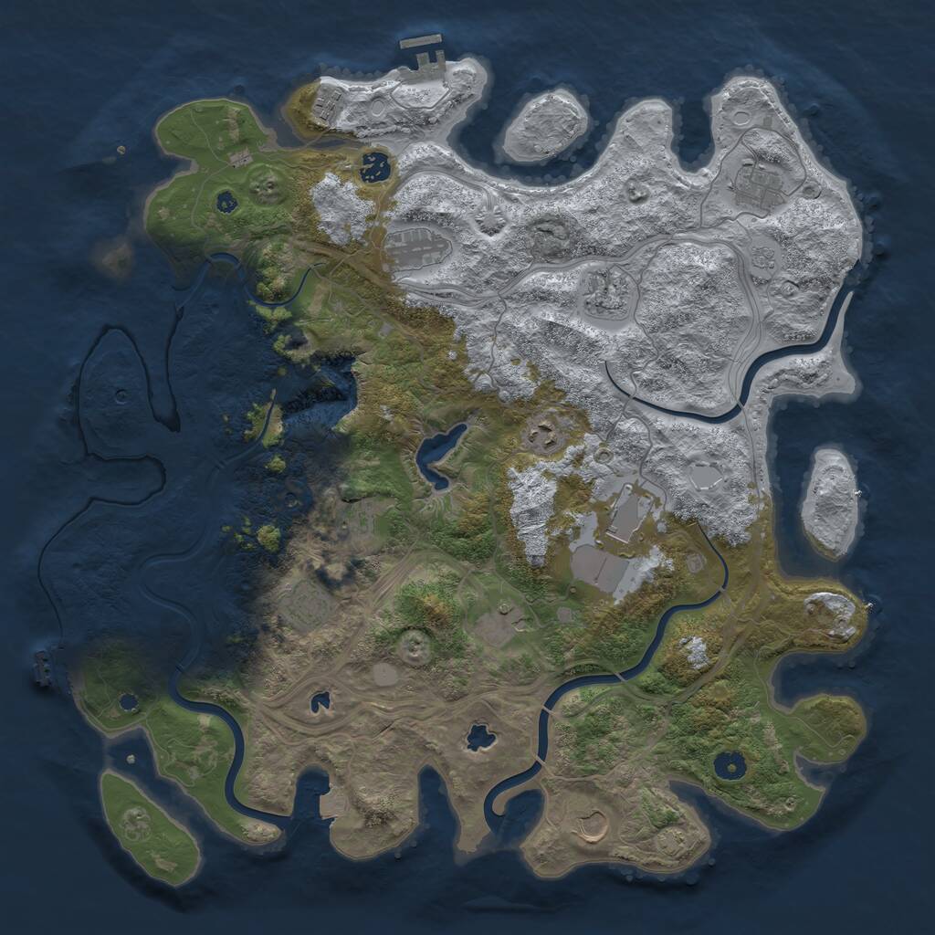 Rust Map: Procedural Map, Size: 4500, Seed: 1632768554, 17 Monuments