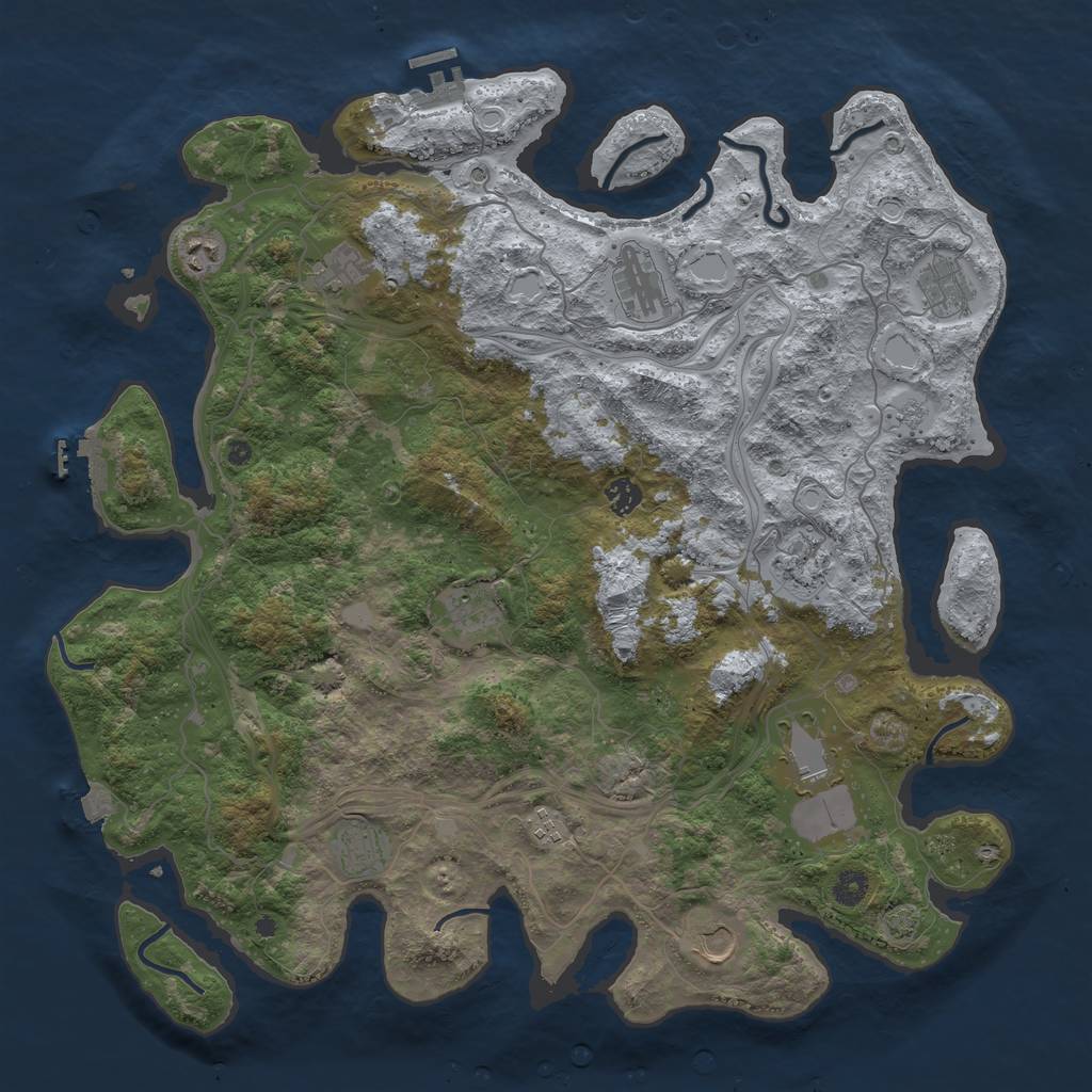 Rust Map: Procedural Map, Size: 4500, Seed: 1632768554, 19 Monuments