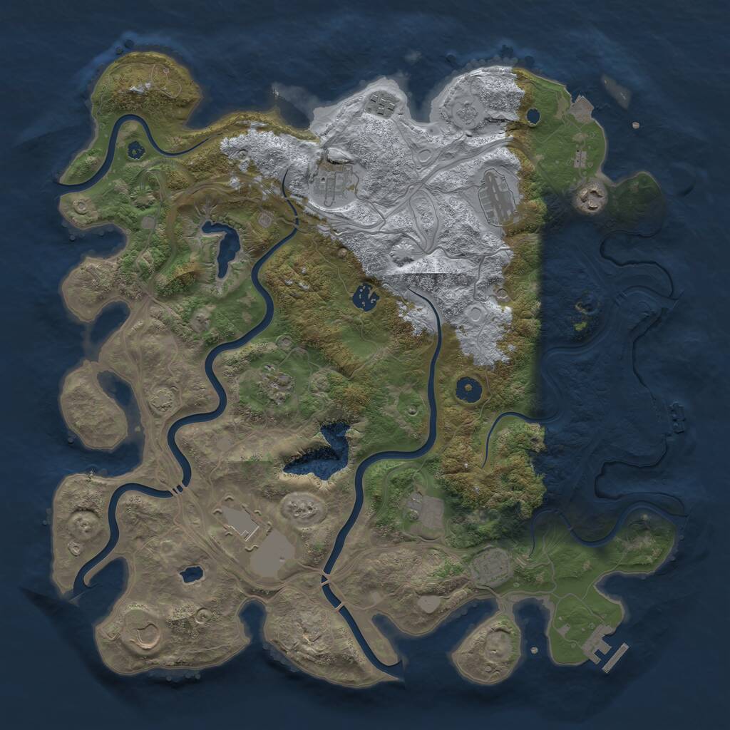 Rust Map: Procedural Map, Size: 4250, Seed: 172635, 16 Monuments