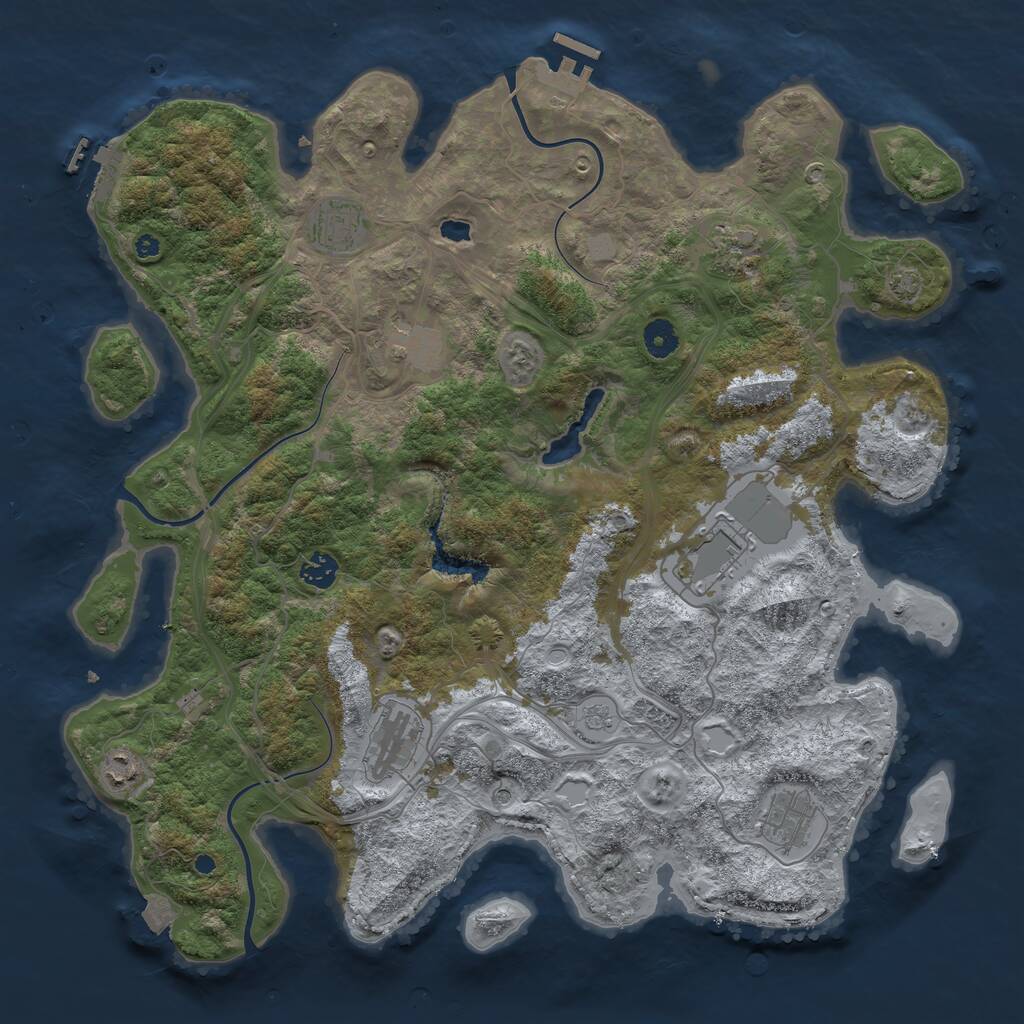 Rust Map: Procedural Map, Size: 4250, Seed: 1477100804, 14 Monuments