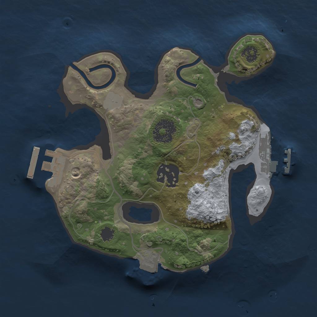 Rust Map: Procedural Map, Size: 2000, Seed: 1210876085, 6 Monuments