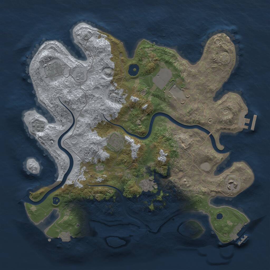 Rust Map: Procedural Map, Size: 3500, Seed: 426519059, 13 Monuments