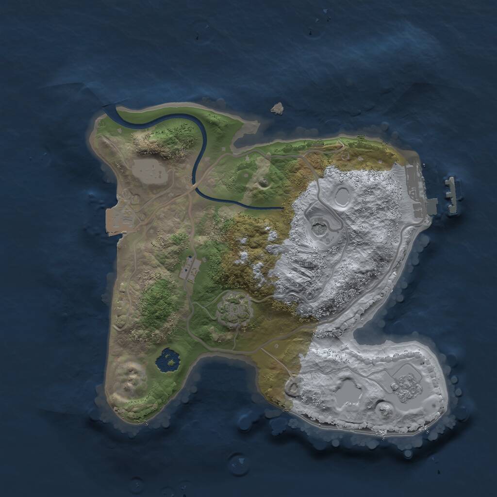 Rust Map: Procedural Map, Size: 2100, Seed: 1166, 5 Monuments