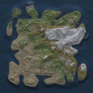 Thumbnail Rust Map: Procedural Map, Size: 3500, Seed: 766488510, 17 Monuments