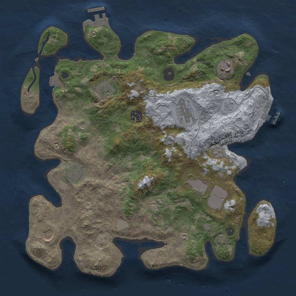 Rust Map: Procedural Map, Size: 3500, Seed: 766488510, 17 Monuments