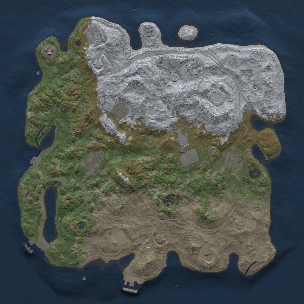 Rust Map: Procedural Map, Size: 4250, Seed: 1377723022, 19 Monuments