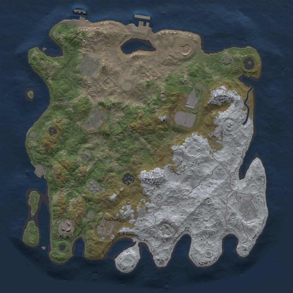 Rust Map: Procedural Map, Size: 3750, Seed: 798633, 18 Monuments