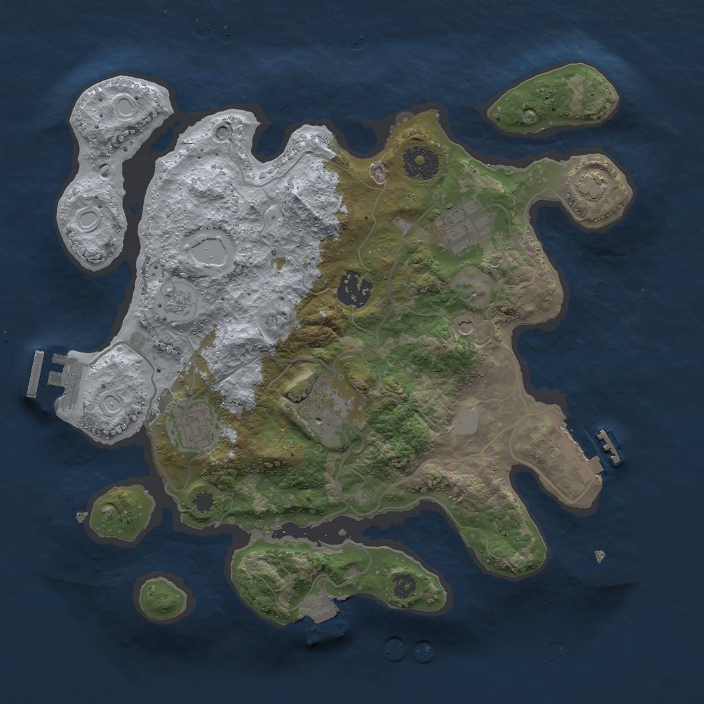 Rust Map: Procedural Map, Size: 3000, Seed: 4275, 12 Monuments