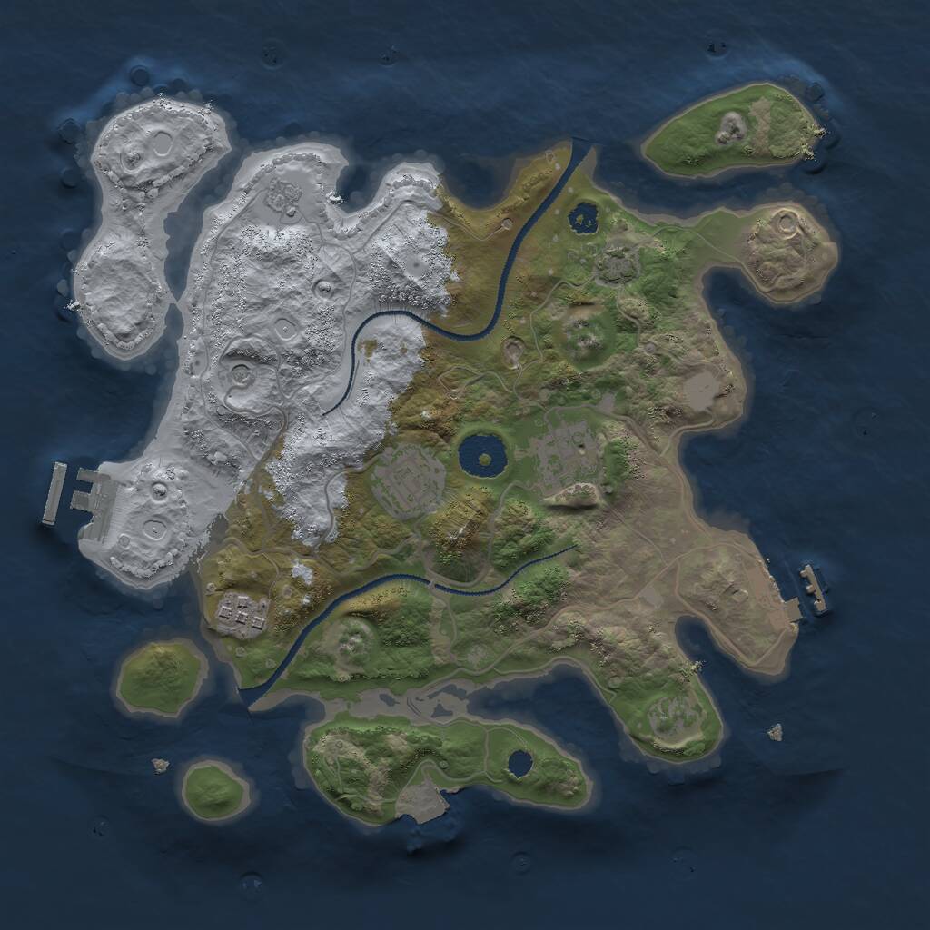 Rust Map: Procedural Map, Size: 3000, Seed: 4275, 9 Monuments