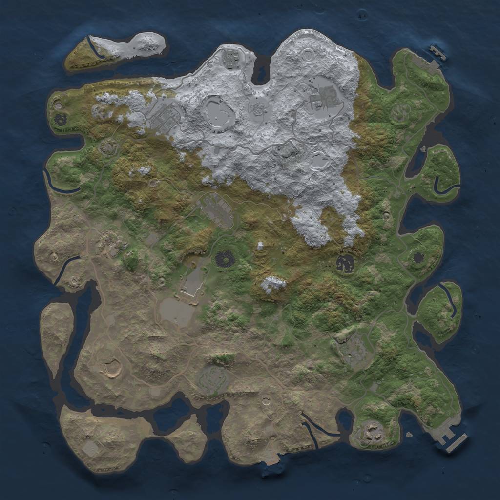 Rust Map: Procedural Map, Size: 4000, Seed: 265233843, 19 Monuments