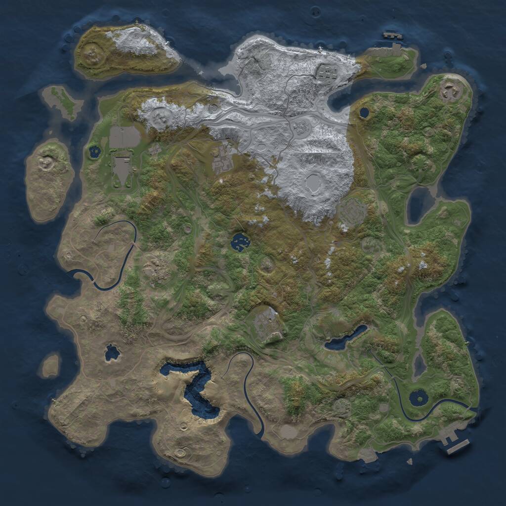 Rust Map: Procedural Map, Size: 4250, Seed: 1109017977, 14 Monuments