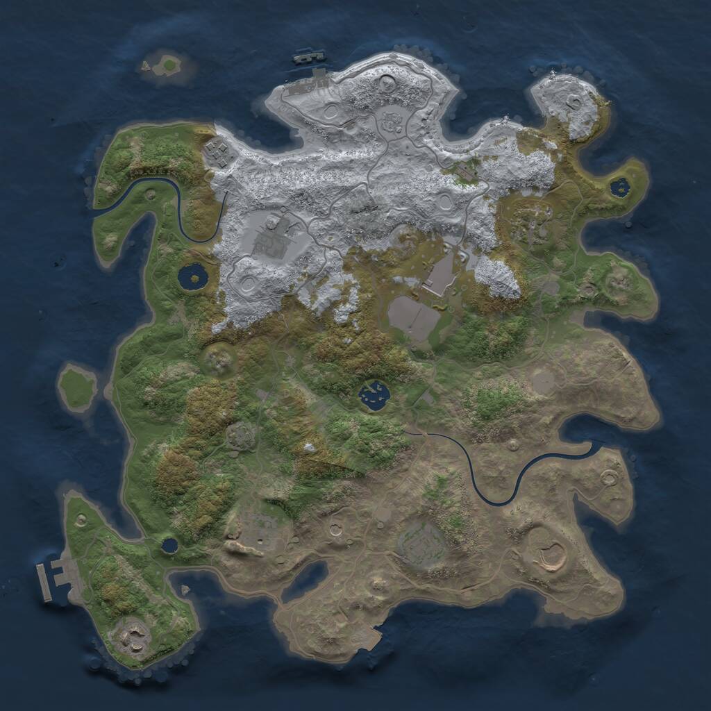 Rust Map: Procedural Map, Size: 3750, Seed: 1613393949, 15 Monuments